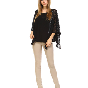 Mix Fabric Poncho