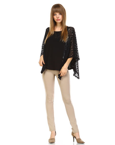 Mix Fabric Poncho