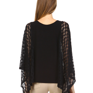 Mix Fabric Poncho
