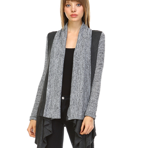 Shawl Cardigan-Grey - Thumbnail 1