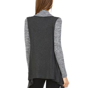 Shawl Cardigan-Grey - Thumbnail 2