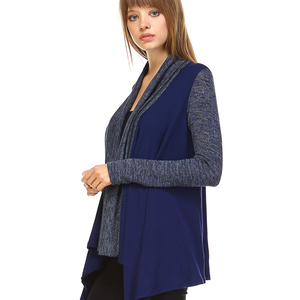 Shawl Cardigan-Navy - Thumbnail 2
