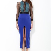 Sexy Blue Lace Dress - Thumbnail 1