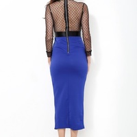 Sexy Blue Lace Dress - Thumbnail 3