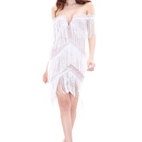 White Fringe Dress - Thumbnail 3