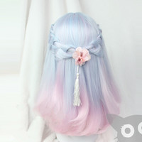 Pink Blue Gradient Wig - Thumbnail 3