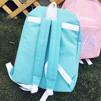 Blue/Pink Shell Embroidery Kawaii Backpack SP166898 - Thumbnail 4