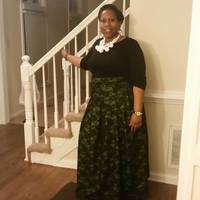 Full length green & black lace overlay skirt - Thumbnail 1