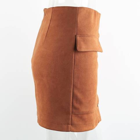Suede Leather Lace Up Skirt