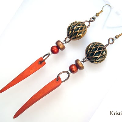 Steampunk elf warrior dagger earrings super long