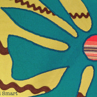 Appliqued Mid Century pillow cover with Mexican fiesta influence - Thumbnail 1