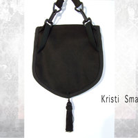 Black and bronze clip on pocket or small purse.  - Thumbnail 1
