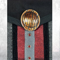 Cosplay steampunk pouch in red black and gray - Thumbnail 1