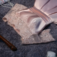 A-line satin lace short prom dress,homecoming dresses - Thumbnail 1