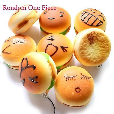 Mini Hamburger bun Squishy Cell Phone Charms