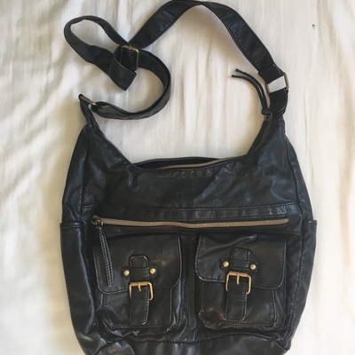 Black leather purse