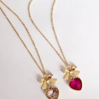 Harajuku angel wings Crystal Heart Necklace - Thumbnail 2