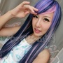Gradient Color Blue Pink Long Wavy Synthetic hair-2