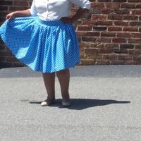 60s inspired Polka Dot skirt || matching headband - Thumbnail 1