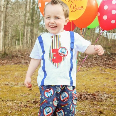 Boys first birthday thomas the train outfit, boys thomas the train first, 2nd birthday outfit - Thumbnail 5
