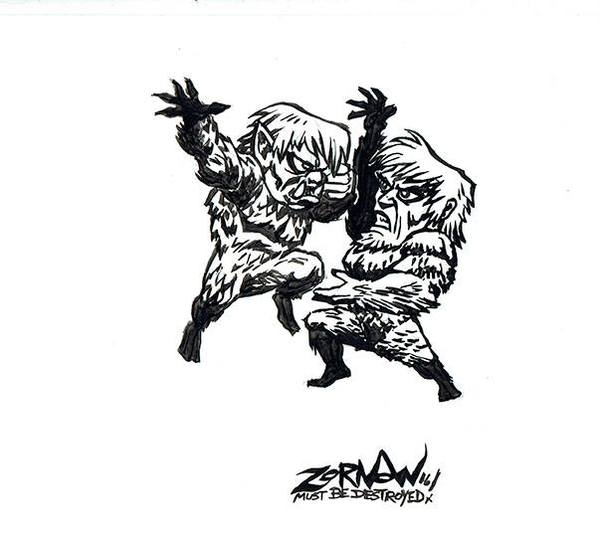 "War of the Gargantuas" original drawing