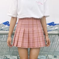 Japanese Sweet High waist pleated skirt  - Thumbnail 1