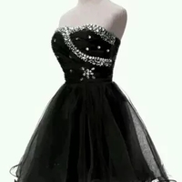 Adorable Tulle Short Handmade Black Prom Dresses, Cute Homecoming Dresses - Thumbnail 1