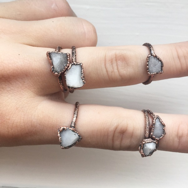 MILKY QUARTZ STACKING RING