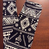 Black Scribble Leggings - Thumbnail 1