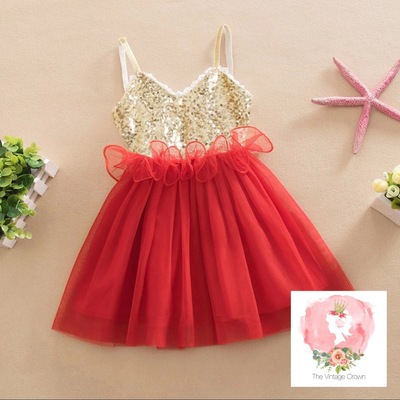 Red sparkle dress