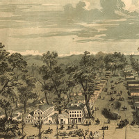 Sacramento City, California in 1850 - Bird's Eye View, Aerial, Panorama, Vintage, Antique map, Reproduction, Fine Art, Wall Map, History - Thumbnail 3