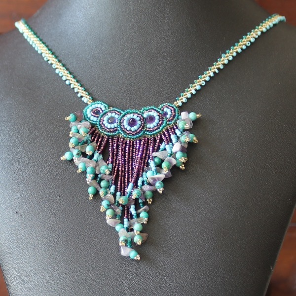 Amethyst Chips and Turquoise Necklace