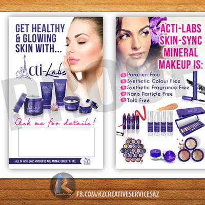 Acti-labs 3x5 mini blitz cards - skin care & cosmetics
