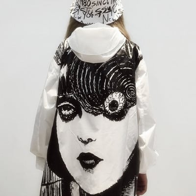 Harajuku horror comics hooded thin coat