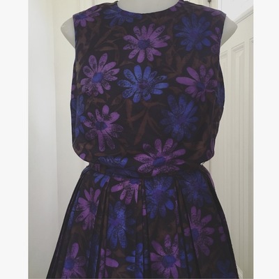 60's purple florals dress