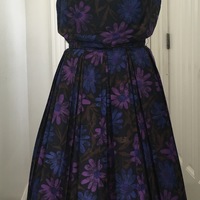 60's purple florals dress - Thumbnail 1