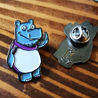 Oyster Hippopotamus Pin