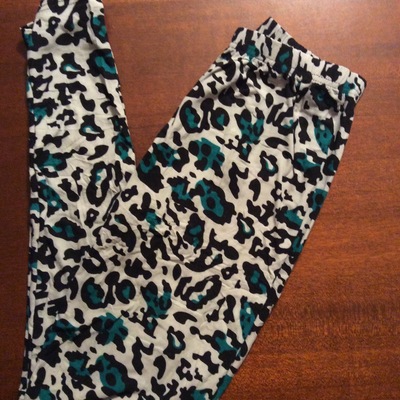 Turquoise n grey chetah leggings - Thumbnail 5