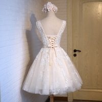 Cute A-line lace short prom dress,homecoming dresses - Thumbnail 3