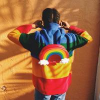 Vintage Rainbow Striped Sweater - Thumbnail 1