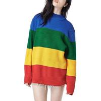 Vintage Rainbow Striped Sweater - Thumbnail 2