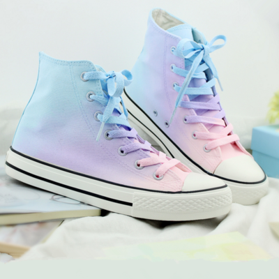 Harajuku gradient hand-painted canvas shoes - Thumbnail 2