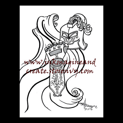 Coloring Poster: Wolf Knight