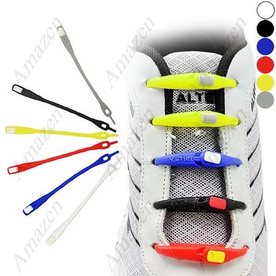Fun colorful silicone elastic flexible lazy shoelaces!