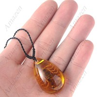 Crystal Amber Necklace SCORPION - Thumbnail 4