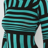 Jade Turtle Neck Fitted Dress - Thumbnail 1
