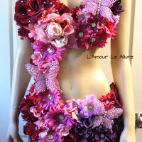 Valentines Day Fairy Monokini Costume Cosplay Dance Rave Bra Halloween Burlesque Show Girl - Thumbnail 2