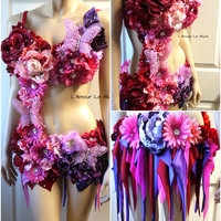 Valentines Day Fairy Monokini Costume Cosplay Dance Rave Bra Halloween Burlesque Show Girl - Thumbnail 1
