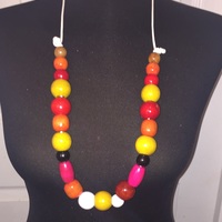 Wooden Shaped Statement Necklace - Thumbnail 1