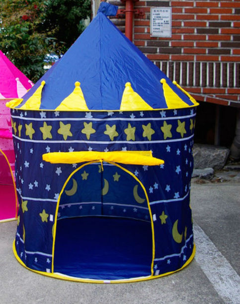 KIDS PLAY TENT BLUE Color PRINCE CASTLE for Boy PLAYHOUSE OUTDOOR INDOOR TENT